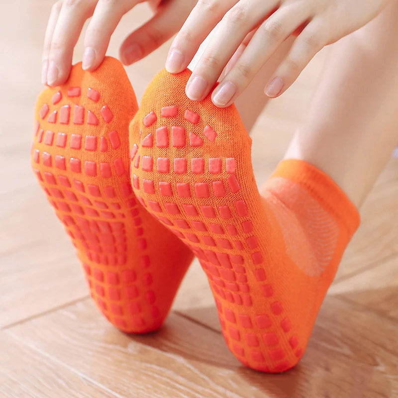 3 Pairs Men's Non-slip Silicone Floor Socks Casual Cotton Mesh Breathable Cozy Yoga Trampoline Foot Massage Ballet Dance Unisex