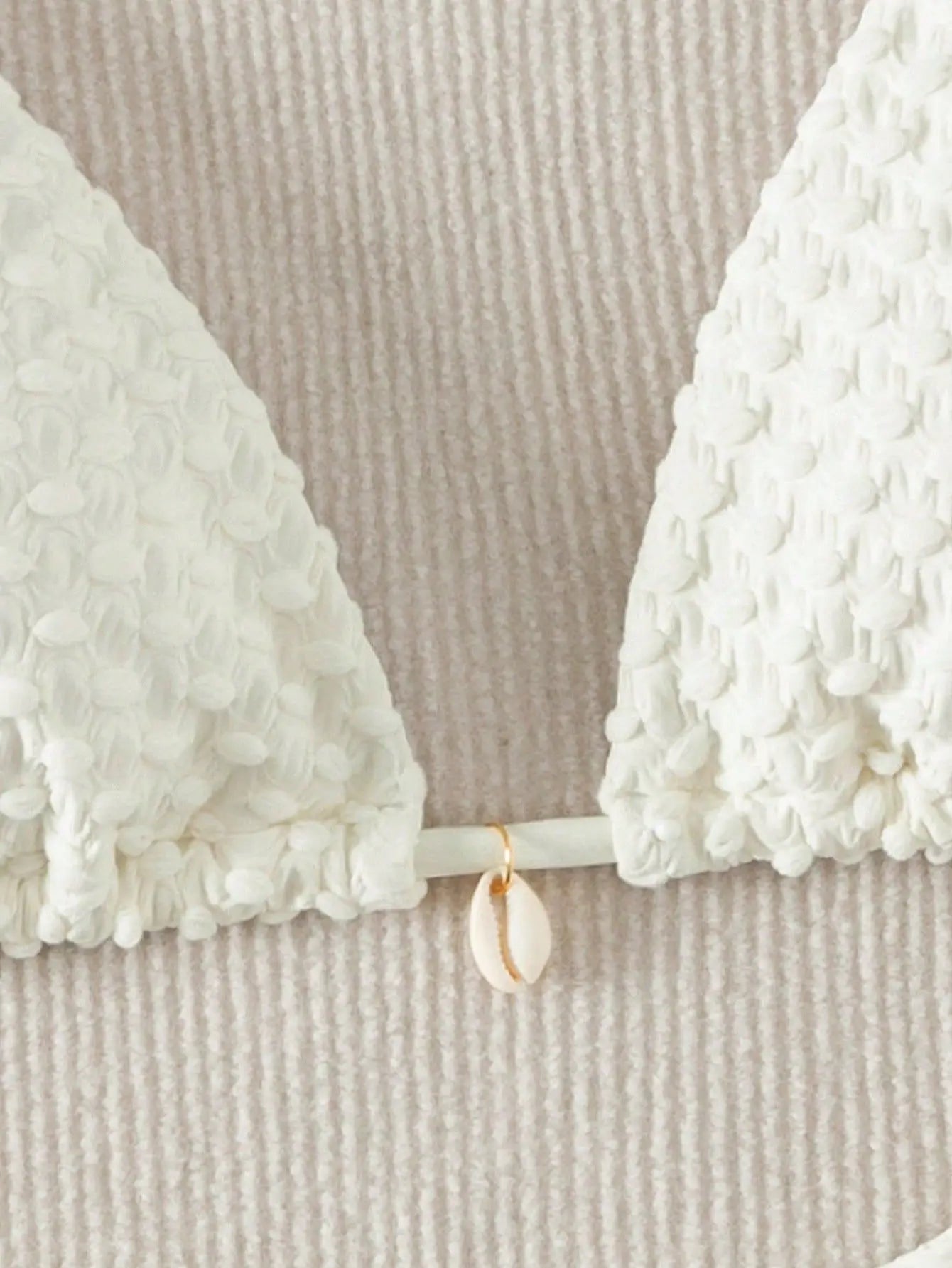 Sexy Bikini Set White Shell Designer Swimsuit 2025 New Halter Push Up Micro Bikinis Summer Bathing Suit Tie Side Thong Swimwear