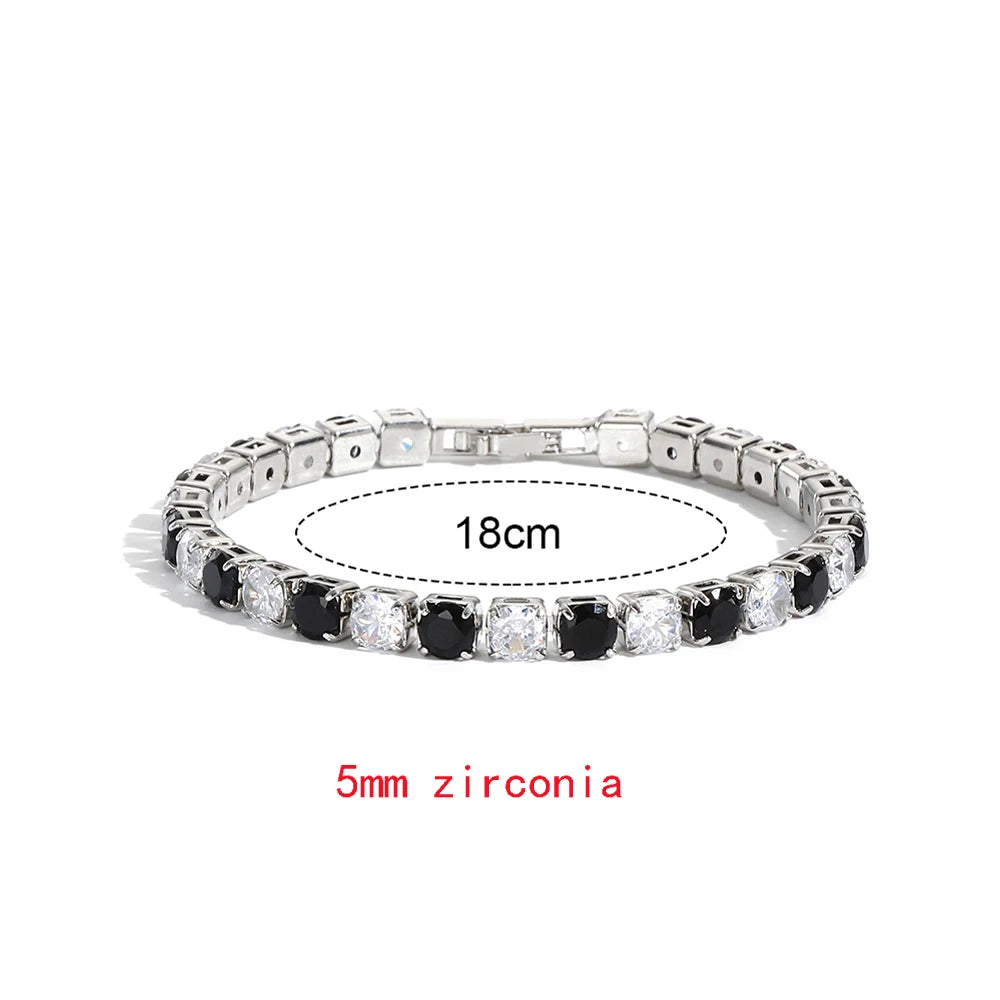 2022 New Rainbow Crystal Tennis Bracelets For Women Bracelet Set 18K Gold Silver Colorful Zirconia Femme Bridal Wedding Jewelry