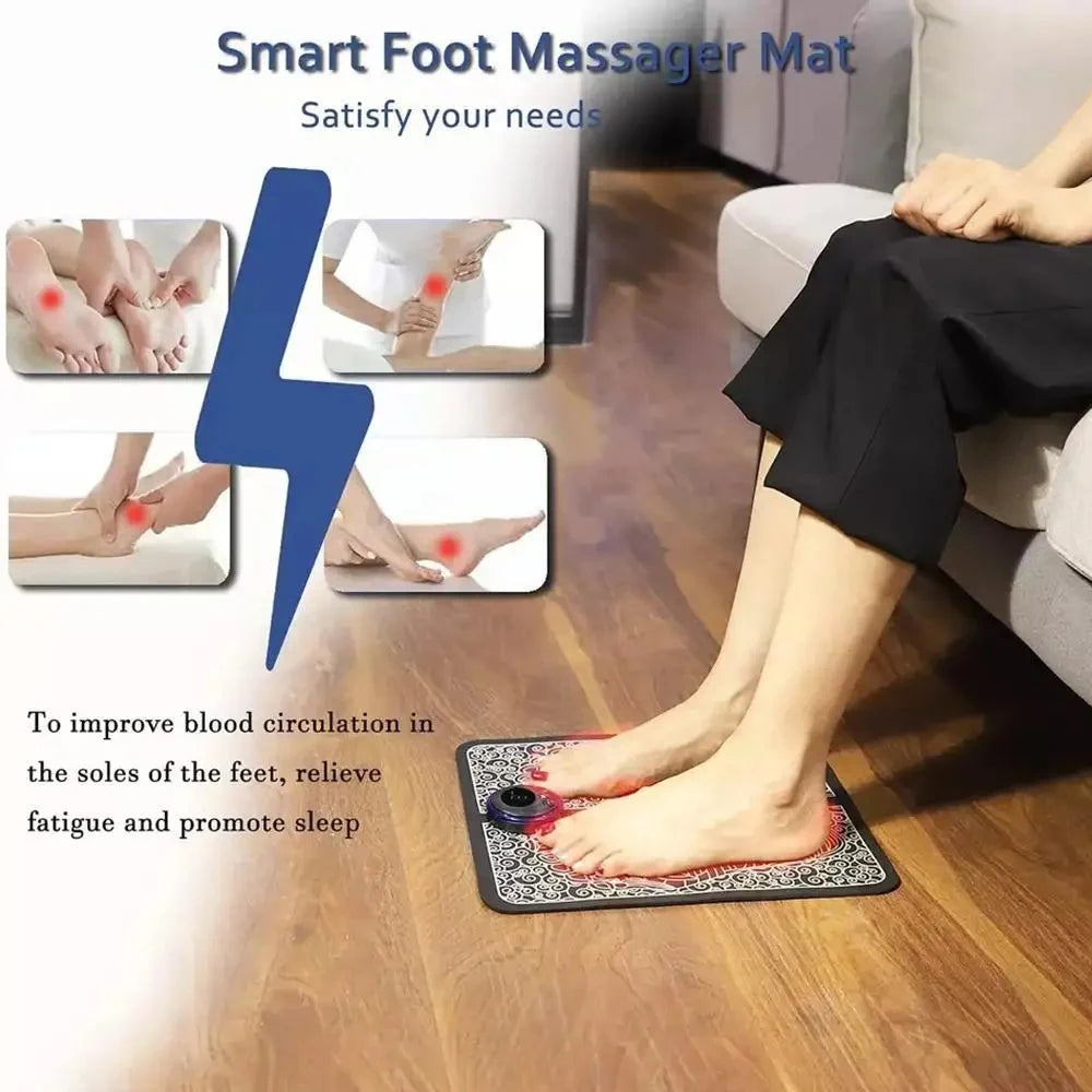 Foot Massager EMS Rechargeable Massage Mat Foot Relaxation Pads Electric Foot Massage Tool To Relieve Sore Feet Home Fitness