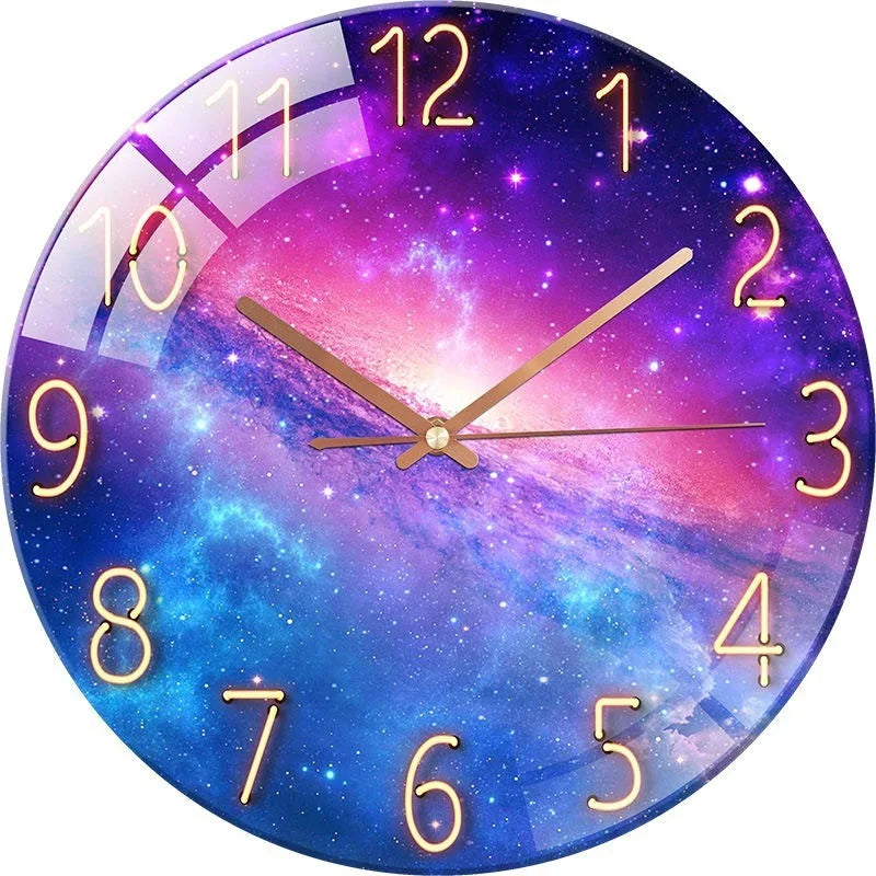 Creative European Style Clocks Living Room Free Perforated Wall Clock Household Silent Bedroom Quartz Clock Digital Wall Clock
