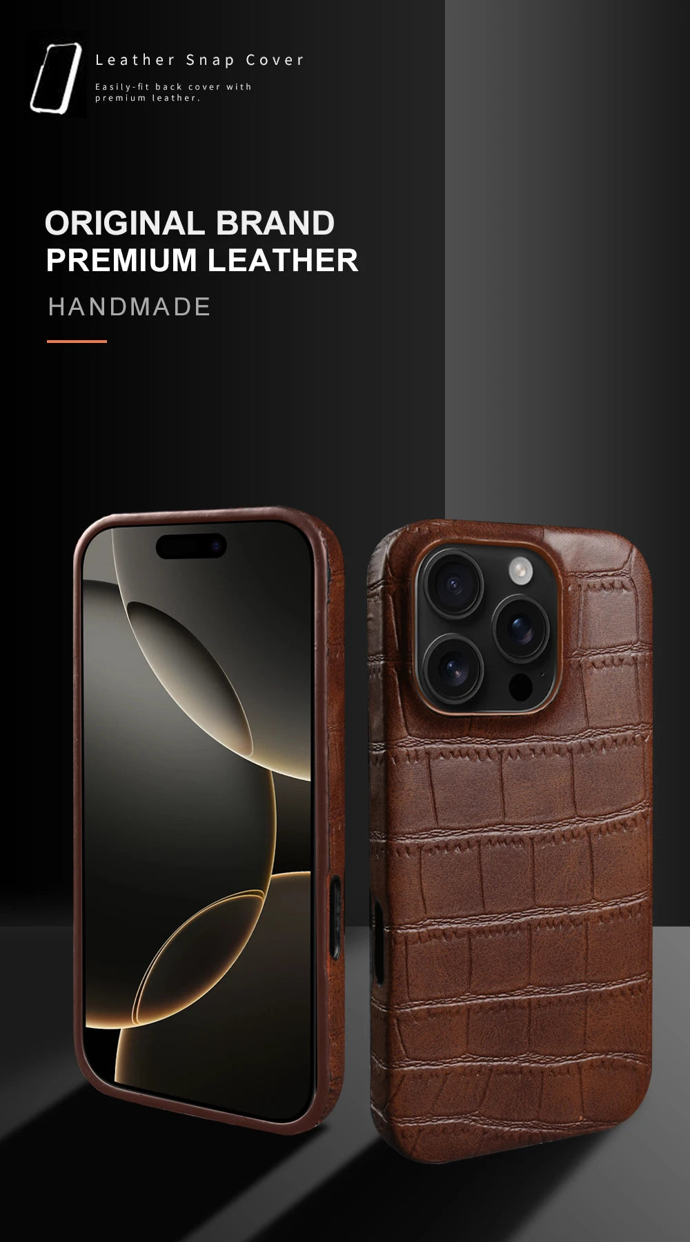 New Luxury Crocodile Leather Phone Case For iPhone 17 Air 16 15 14 Plus 13 12 11 Pro Max Shockproof Hard PC Protection Cover