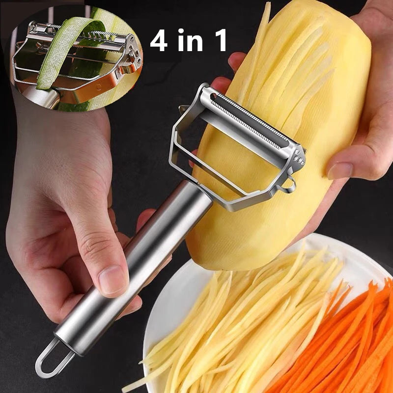 Kitchen Vegetable Peeler Stainless Steel Melon Planer Double-Head Peeler Household Multiple-Function Fruit And Vegetable Peeler