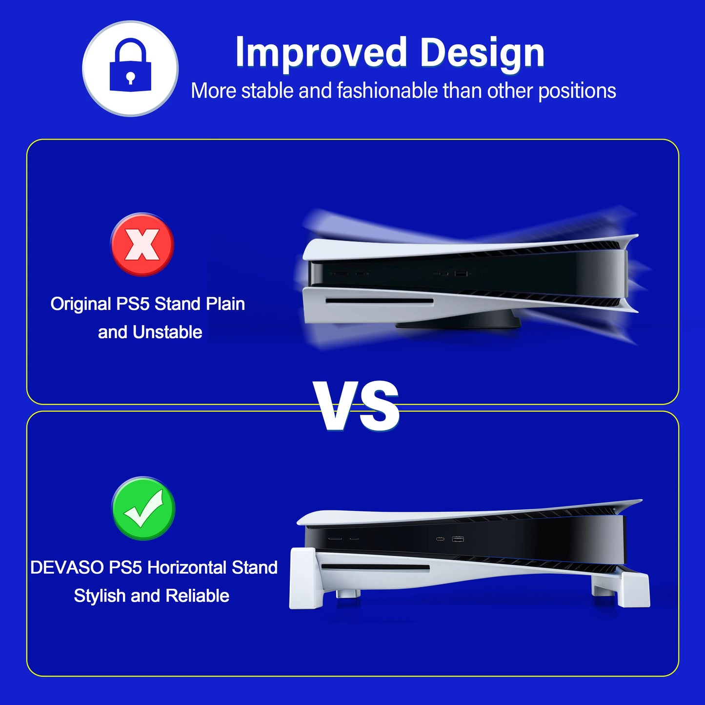 For PS5 console desktop bracket, for PS5 base bracket Portable horizontal cooling bracket anti-fall protection accessories