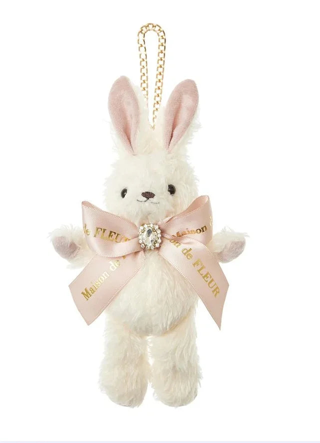 Japanese New Sweet Cute Rabbit Bear Rhinestone Bow Pendant Sweet Kawaii Girl Female Bear Bag Charm Pendant Keychains