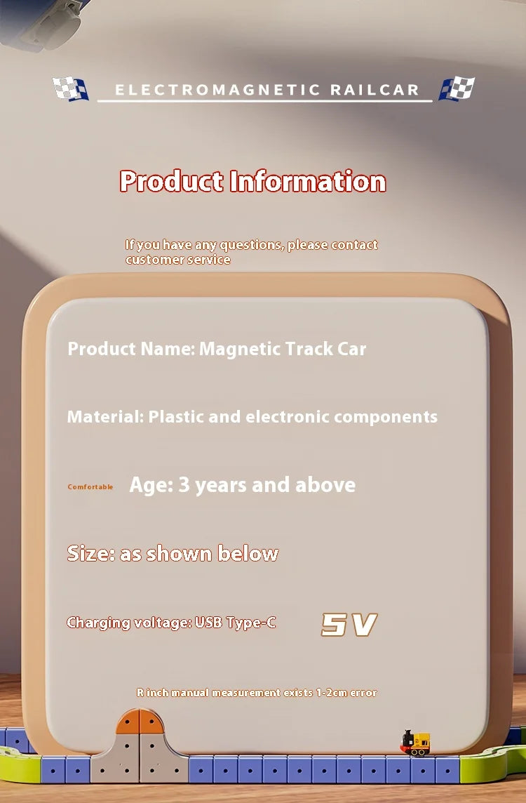 Magnetic Car STEM Racing Car Railtrack Set 2025 - Montessori Motorized Train & Gravity Maze Toy, Christmas Gift for Kids