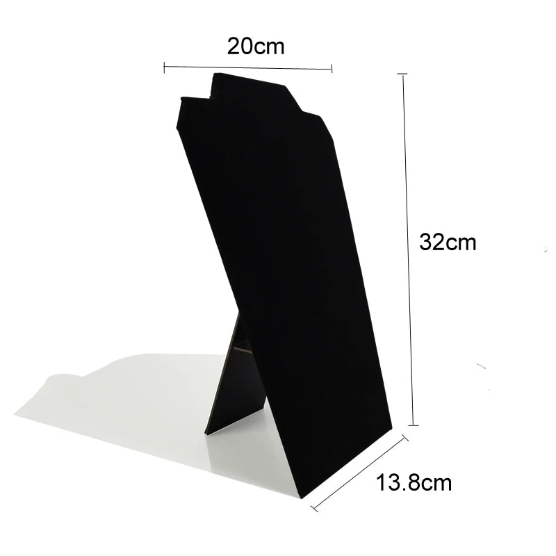 Wooden Necklace Stand White Pu Jewelry Pendant Display Holder Organizer Storage Easel Shelf Rack 3 Color 12.5*22.5Cm