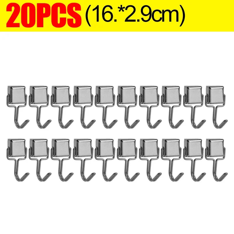 30/1PCS Strong Magnetic Hook Multi-Purpose Wall-mounted Hooks Home Kitchen Bathroom Storage Magnet Hooks Keys Holder Hanger