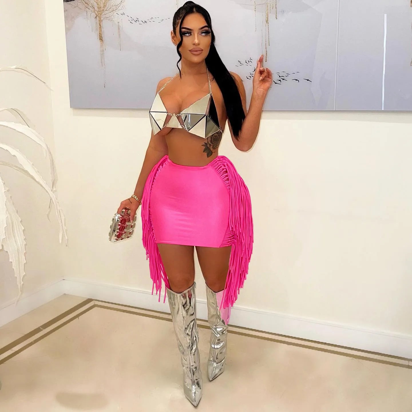 Sexy Wrap Women Mini Skirts Solid Bodycon Streetwear Skirts 2022 Summer Chic Hollow Out Tassel Y2K Style Bottom Outfits