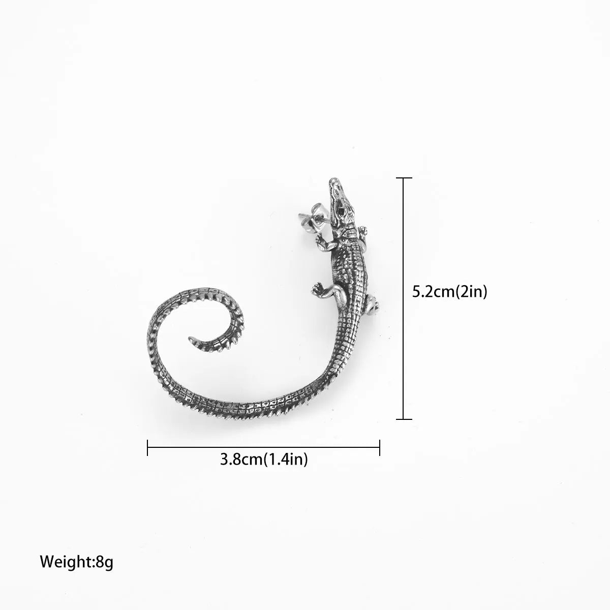 Stainless Steel Long Tailed Crocodile Clip Earring Fashion Creative Female Elf Ear Non-piercing Cuff Earring Wedding Party Gift