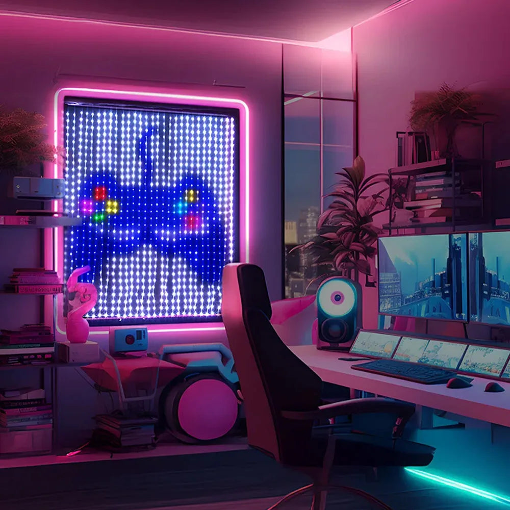 400LED Smart Curtain Lights WiFi APP Control DIY Pattern Music Sync IP65 Waterproof for Halloween Christmas Gift