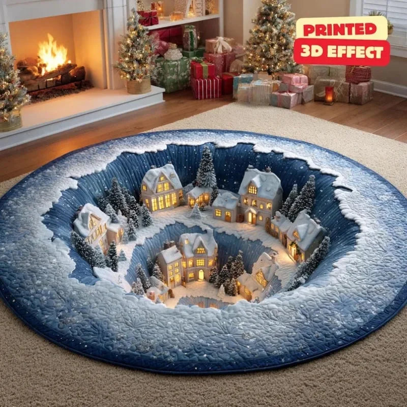 Christmas Santa Claus 3D Printed Rug Christmas Welcome Round Mat Rug Decor Christmas Home Decor Holiday Doormat Christmas Gift