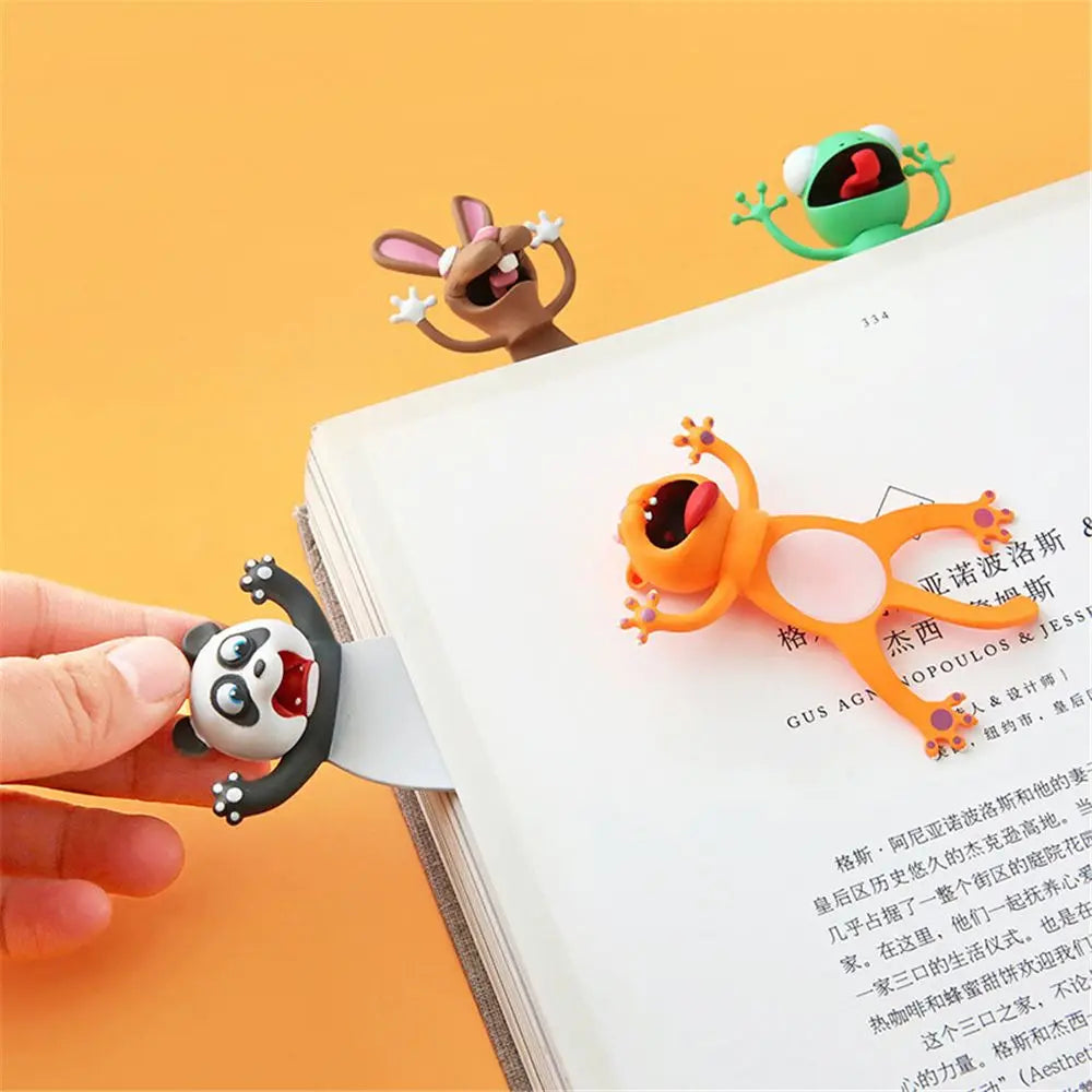 1PC 3D Cartoon Animal Bookmarks Ocean Series PVC Funny Marker Octopus Stereo Seal Creative Stationery for Children Gift Bookmark