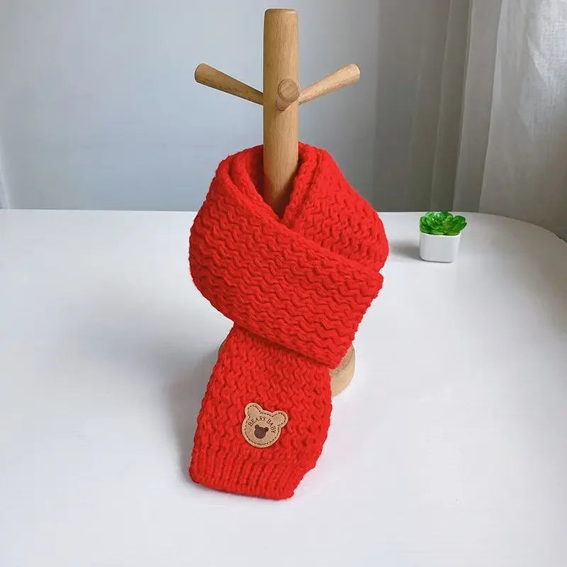 Kids Windproof Scarf Fleece Lined Warm Neck Cover Toddler Winter Scarf Christmas Gift Unisex Baby Outdoor Scarf Korean Cute