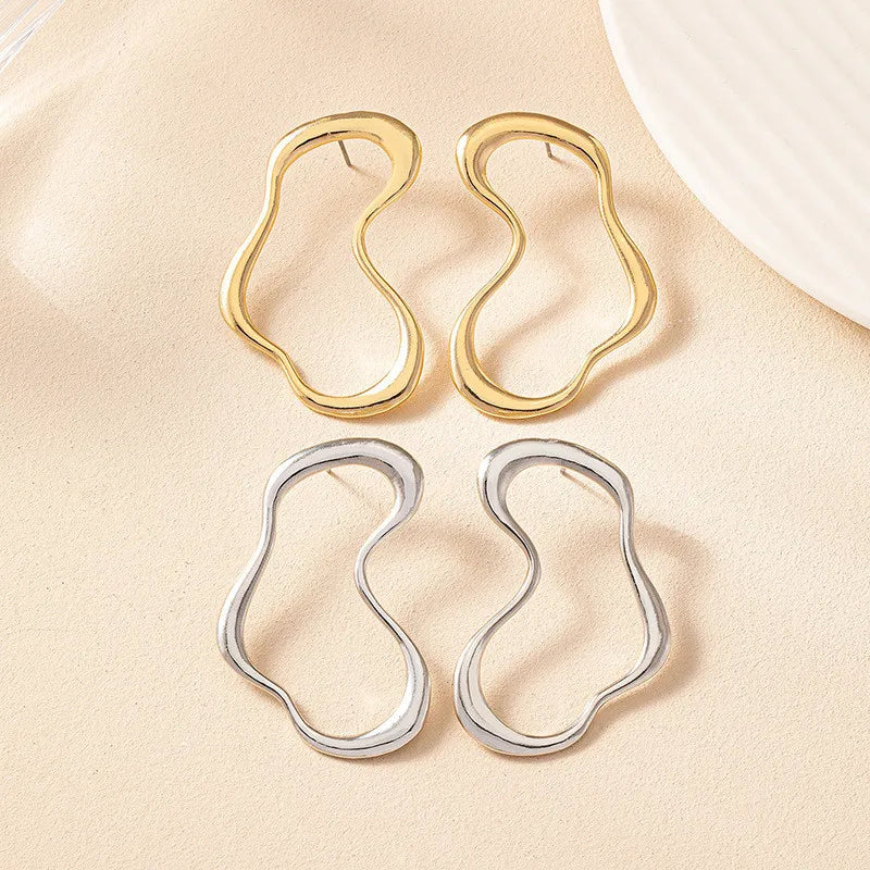 Minimalist Line Geometric Irregular Big Earrings For Women Holiday Party Gift Fashion Jewelry Ear Accessories