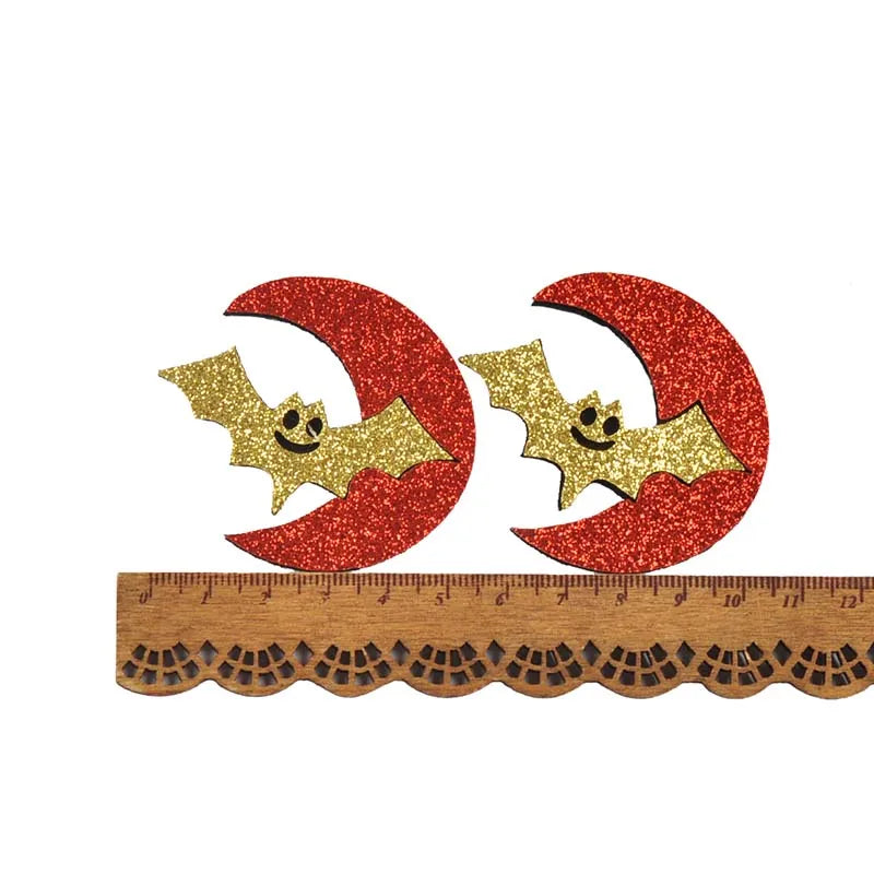 10Pcs 4-9cm Cartoon Ghost/Bat/Spider/Pumpkin Felt Fabric Halloween Patches Appliques For Sewing Supplies Clothes DIY Decor C4133