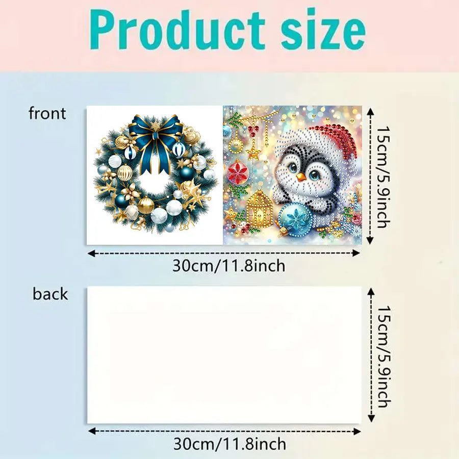 6-piece Diamond Painting Christmas Card Set - Christmas Gift, perfect for sending warm wishes to family and friends