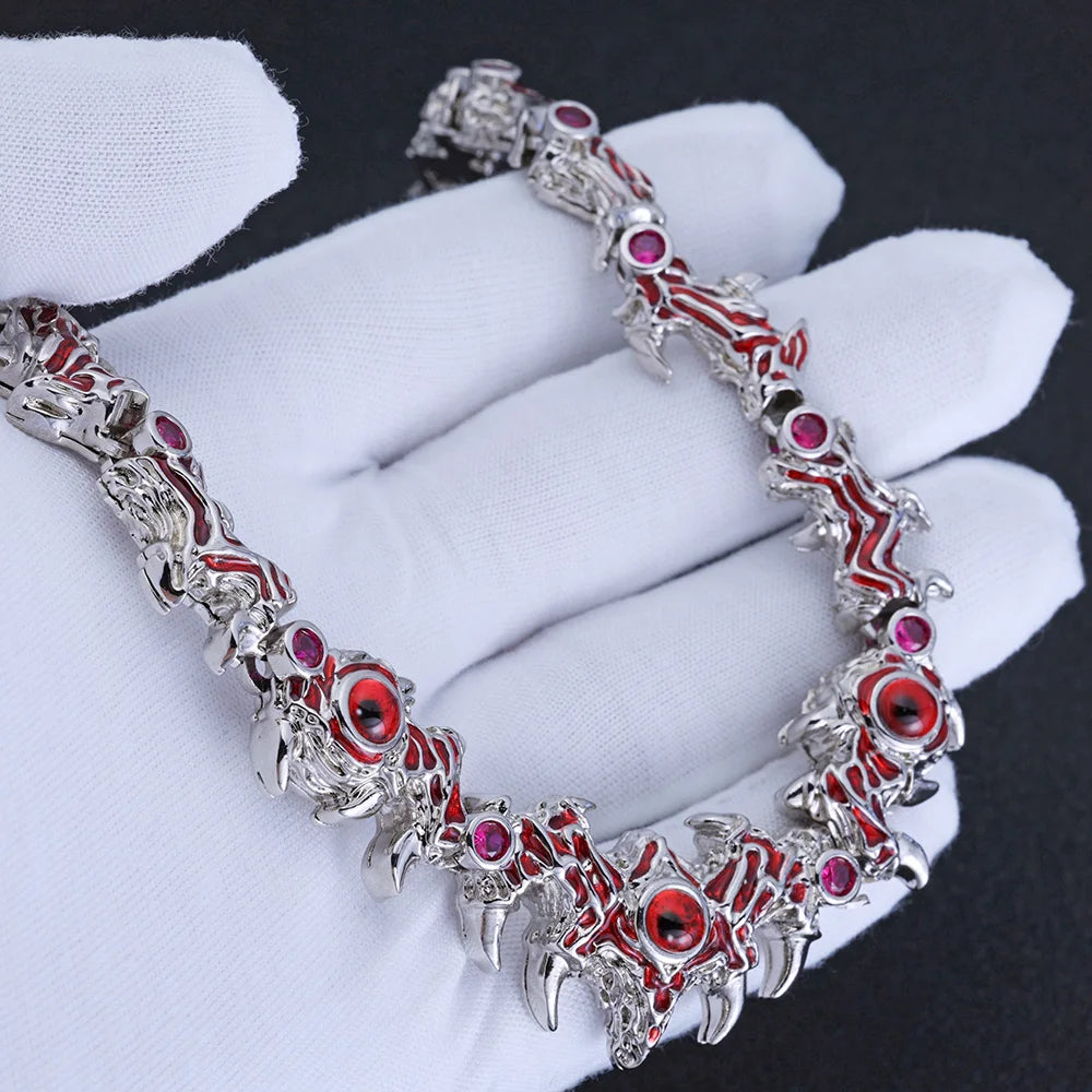 Hip Hop Jewelry New Fashion Jewelry Evil Eye Necklace Luxury Red CZ High Quality Men Women Eye Necklace Drop shipping  ﻿