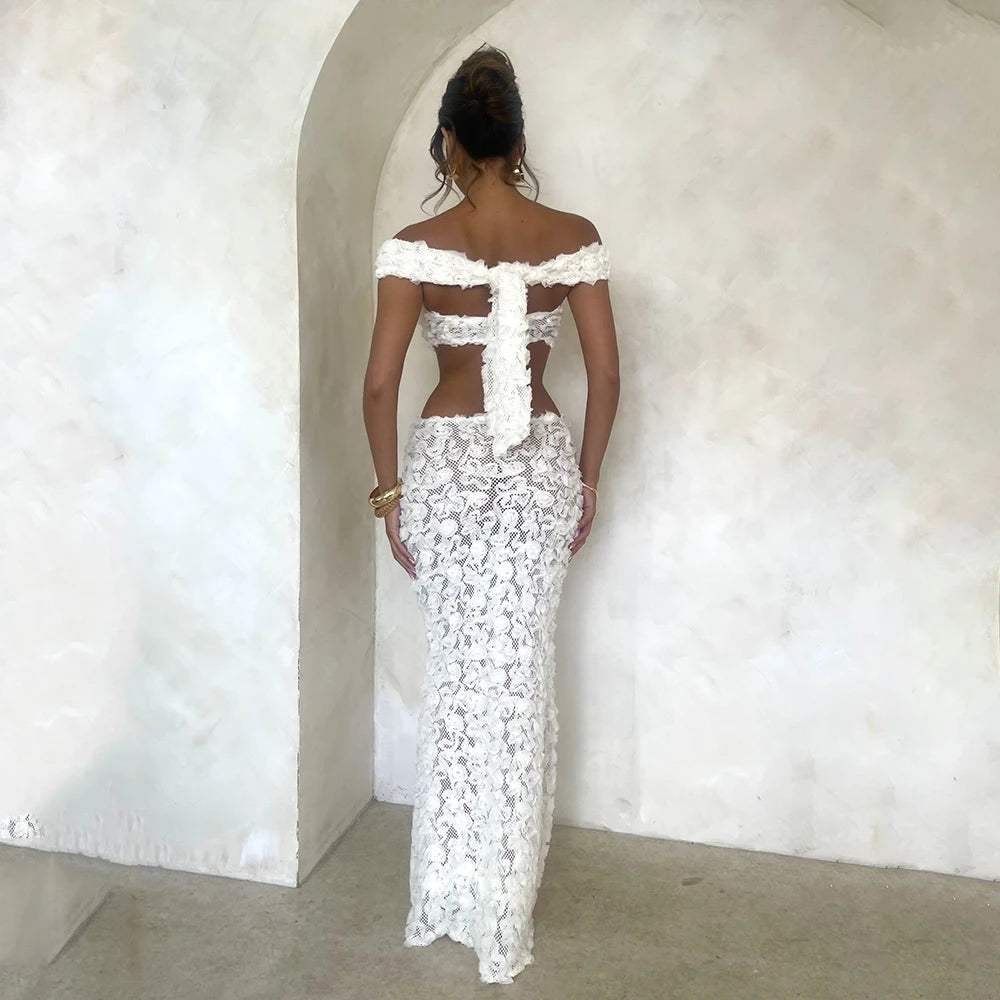 Sexy White Lace 3 pieces Bikinis Women Swimsuit 2024 Swimwear Bathing Suit Beachwear With Lace Skirt Bikini Set Biquini female