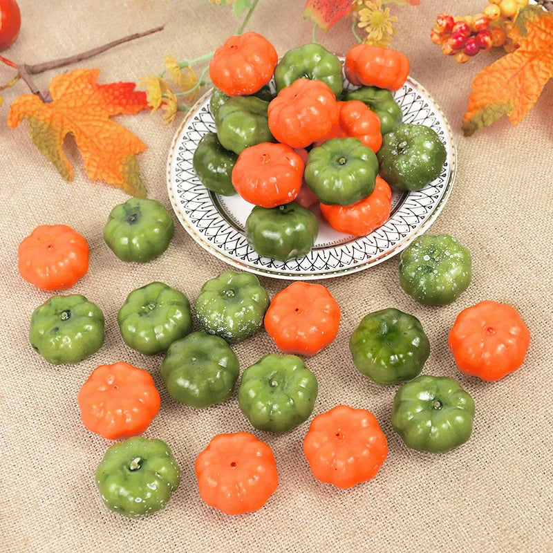 25/50pcs Mini Artificial Pumpkin Simulation Vegetable Halloween Decoration Home Halloween Party DIY Fake Pumpkin Decor Props 7z