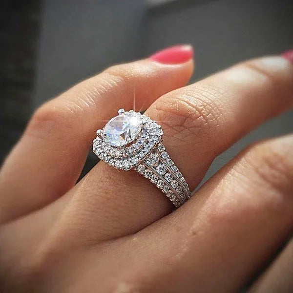 Silver color S925 Diamond Ring for Women Square Anillos Bizuteria Wedding diamant Gemstone White Topaz S925 Silver Jewelry Ring