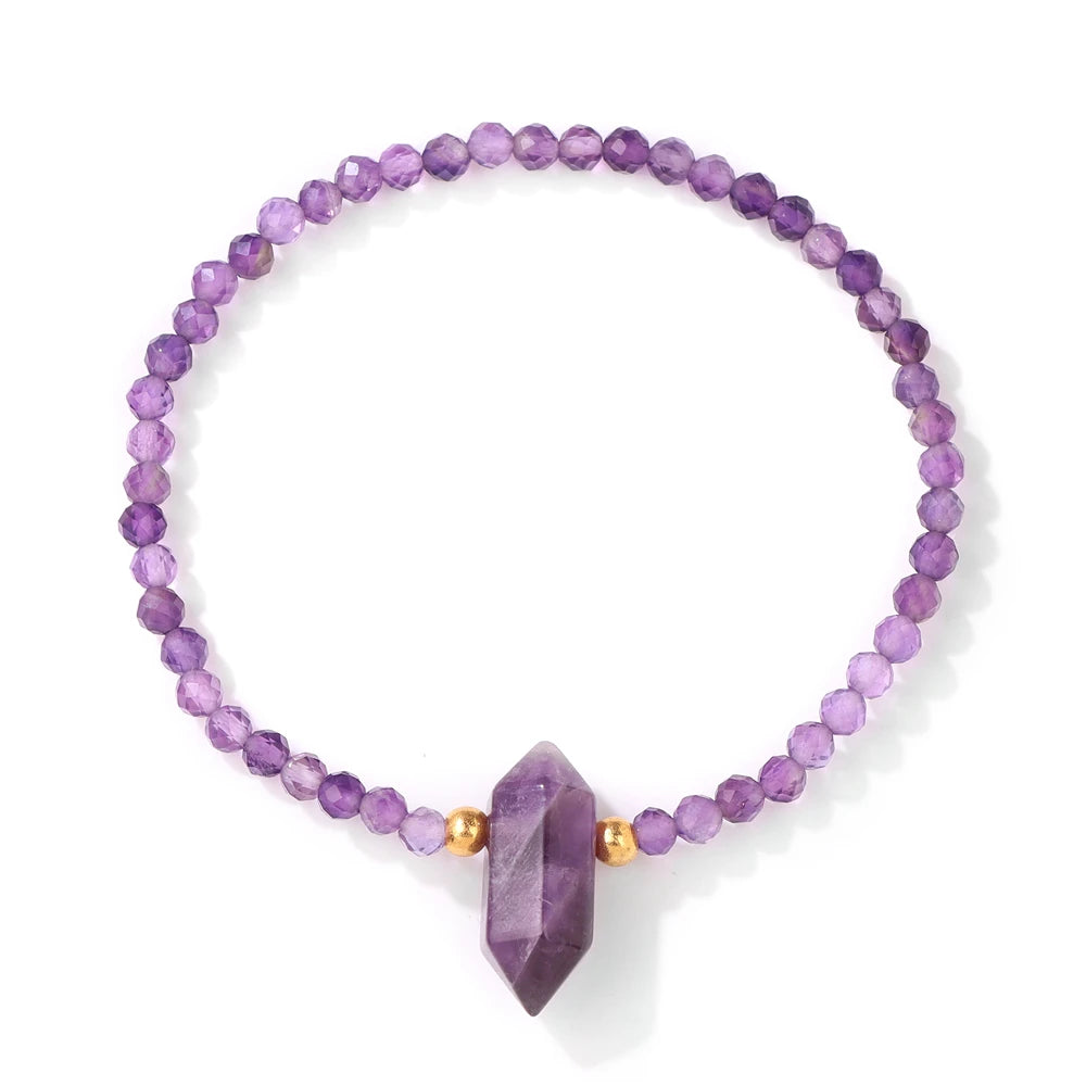 4MM Natural Stone Tourmaline Bracelets For Women Men Crystal Faceted Beaded Bracelet Healing Reiki Handmade Exquisite Jewelry