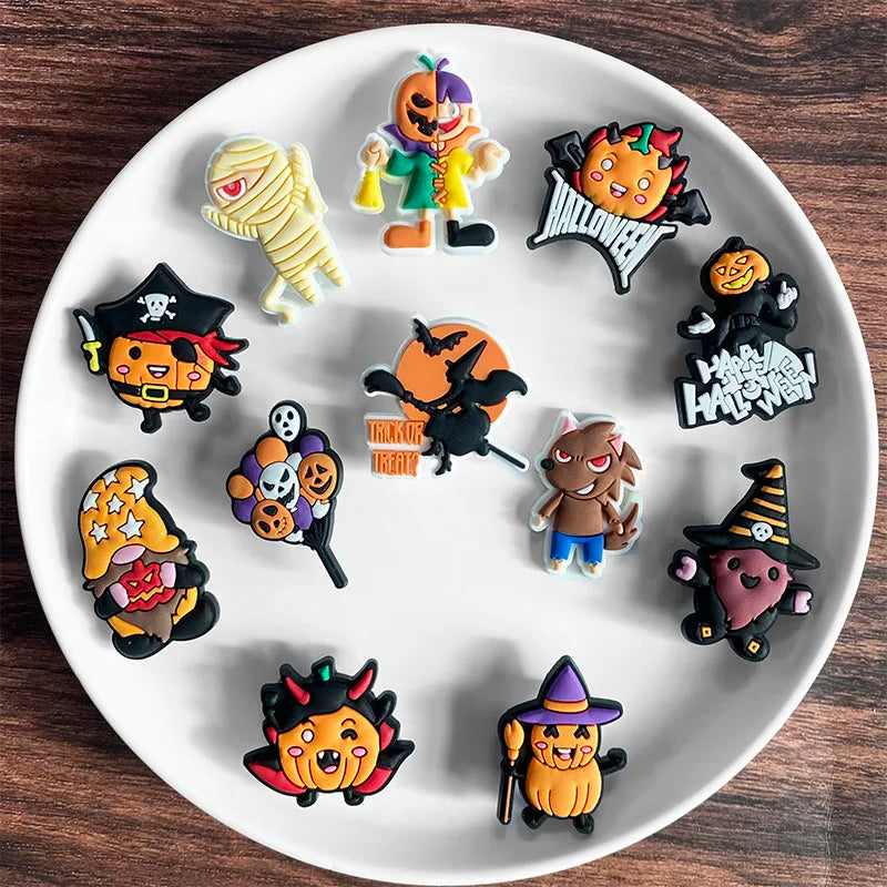 18PCS the spooky, playful,  elements you need to turn your shoes or bracelets into a Halloween - themed masterpiece.
