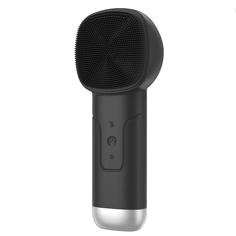 6 in 1 Sonic Facial Cleansing Brush with Thermal Function, Waterproof Skin Cooling Massager, Silicone Facial Cleansing Device