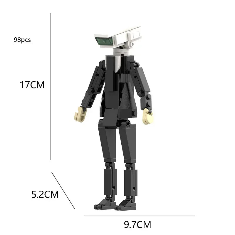 New Skibidi Toilet Titan Guitor Speaker Man Building Blocks Set With Battle-axe Creative DIY Bricks Toys For Boys Christmas Gift