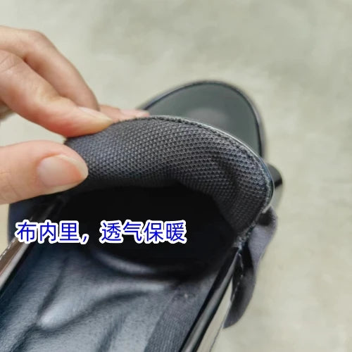 Japanese Mine Series Round Drill Buckle JK Patent Leather Shoes Student Mass-Produced Platform High Heels Uniform Women's Shoes