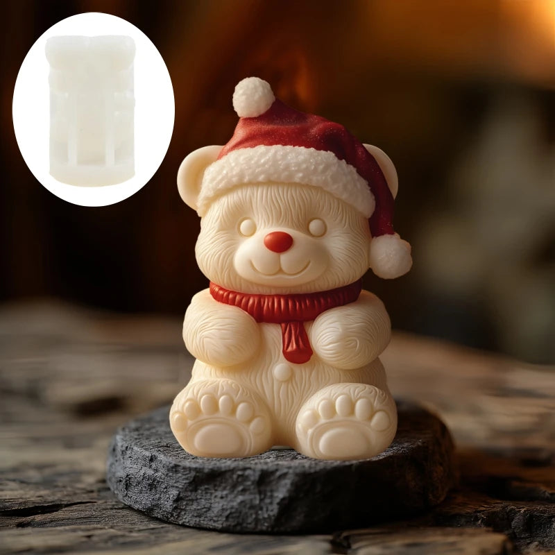 Love Owl Candle Silicone Mold Wear Christmas Hat Owl Resin Mold Christmas Heart Owl Gypsum Mould Craft Molds Christmas Gift