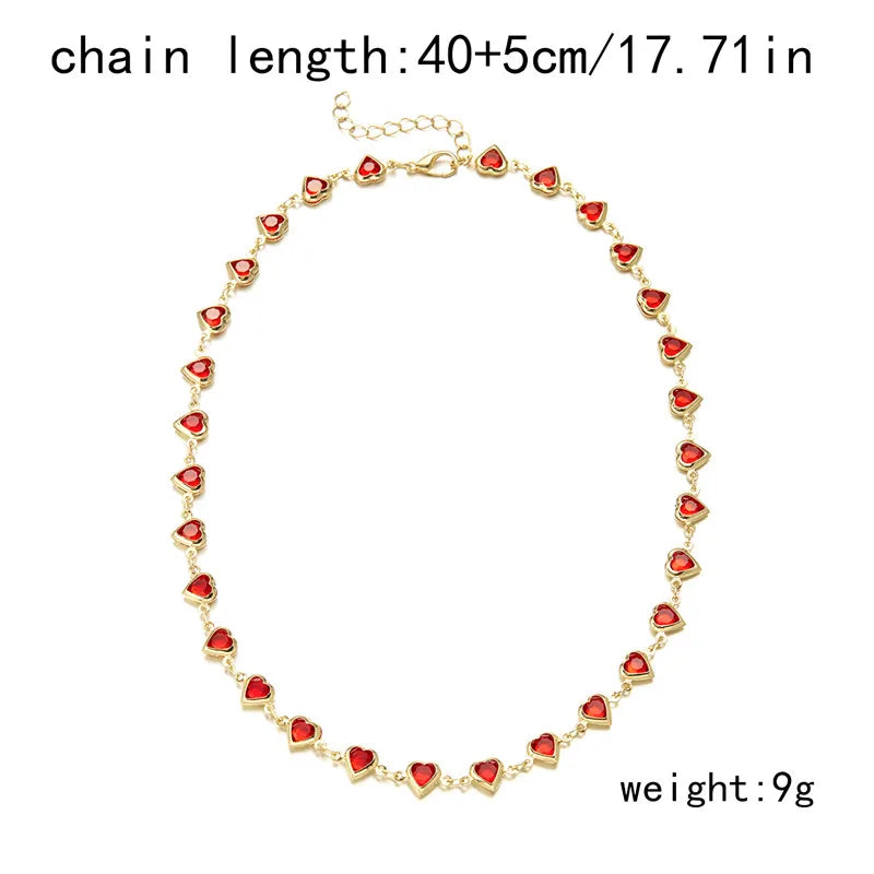 Exquisite Boho Candy Color Heart Shaped Crystal Bracelet for Women Fashion Charm Zircon Butterfly Pearl Metal Chain Bracelets