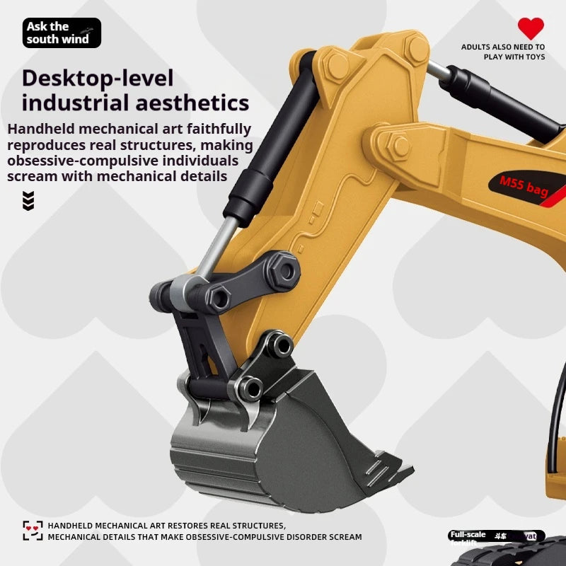 1/64 RC Car Alloy Mini RC Forklift Engineering Vehicle 2.4G Full Scale Mobile Phone RC Excavator Dumper Christmas Gift In stock