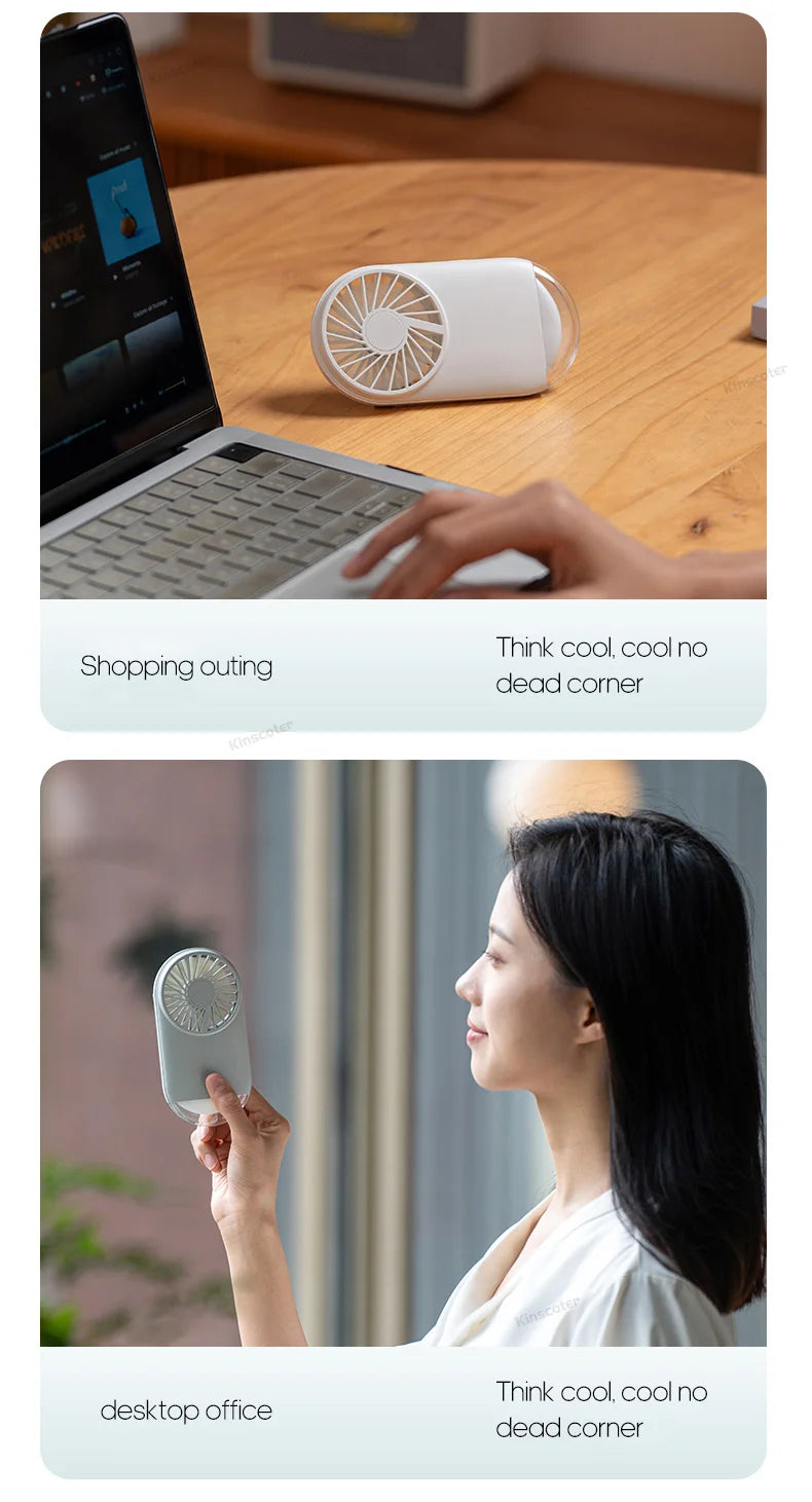 Pockets Mini Portable Fans Handheld USB Rechargeable Hand Fan Mini Desktop Air Cooler Outdoor Fan Cooling Travel Ventilation
