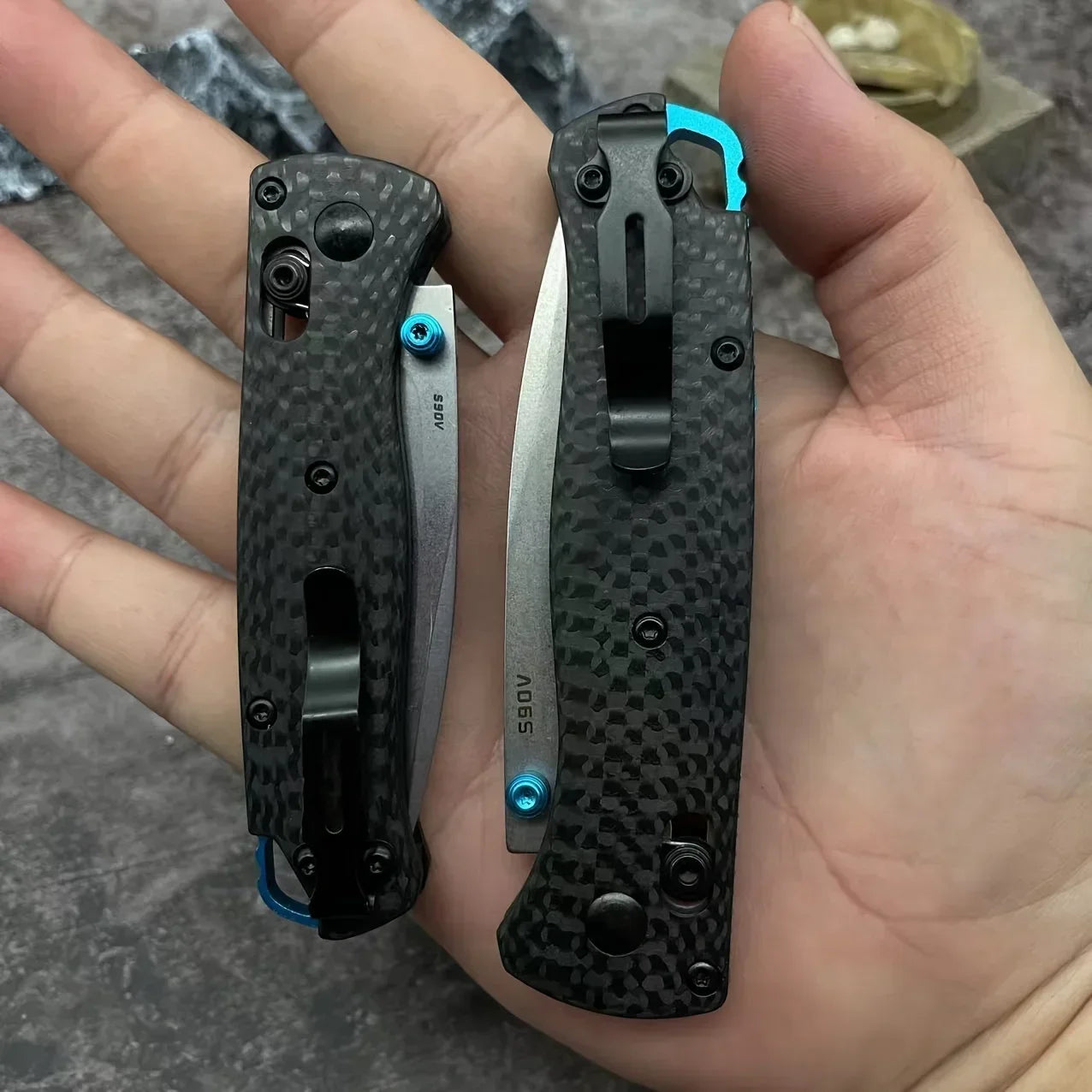 BM 535-3/533-3 Bugout AXIS Folding Knife Carbon Fiber Handles Outdoor Camping Hunting Pocket Tool with Box Christmas Gift