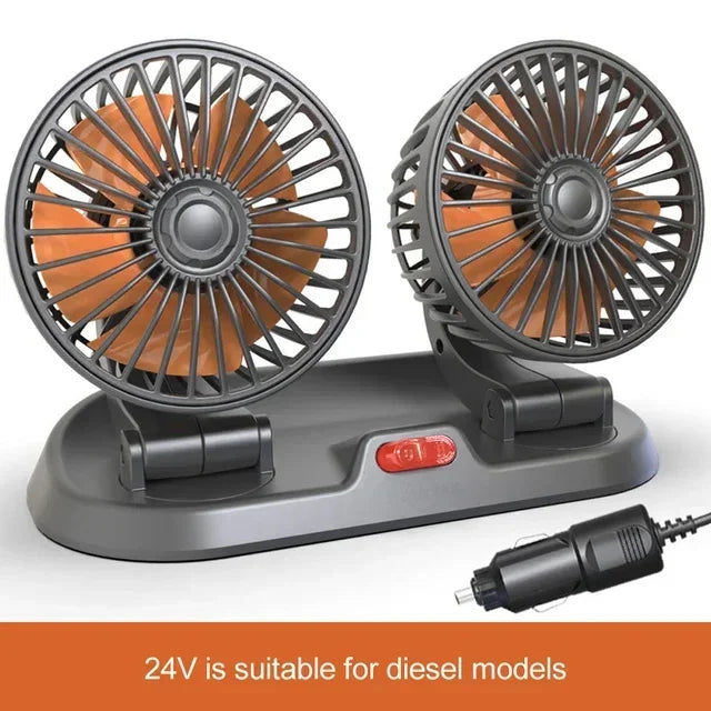 Car 5V 12V 24V Fan Cooling Car Fan Dual Head Usb Car Fan 2 Speeds Adjustable Auto Cooler Air Fan Car Accessories Wind Regulation