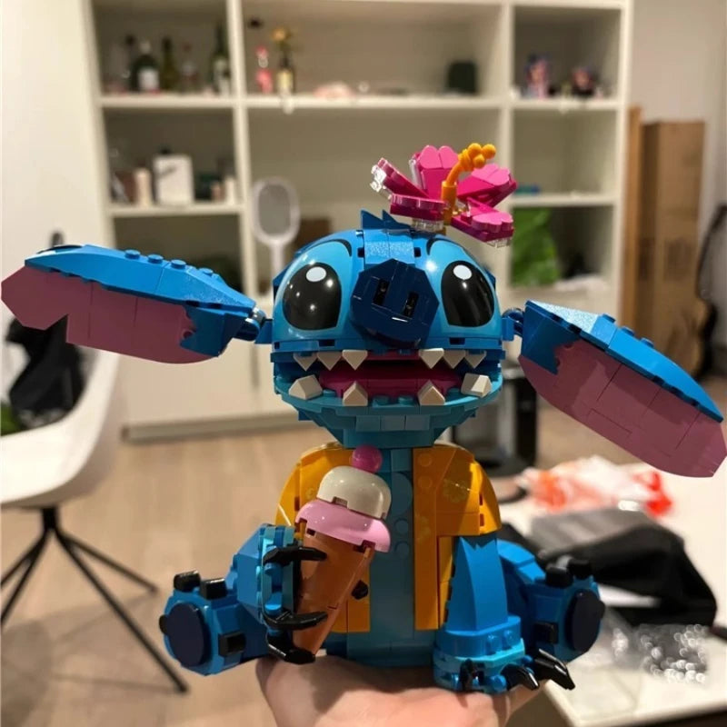 Christmas Stitch Angel CP Building Blocks 2025-Large Piece Cartoon Toys Moving Ears Kids Assembly Birthday Gift for Boys Girls