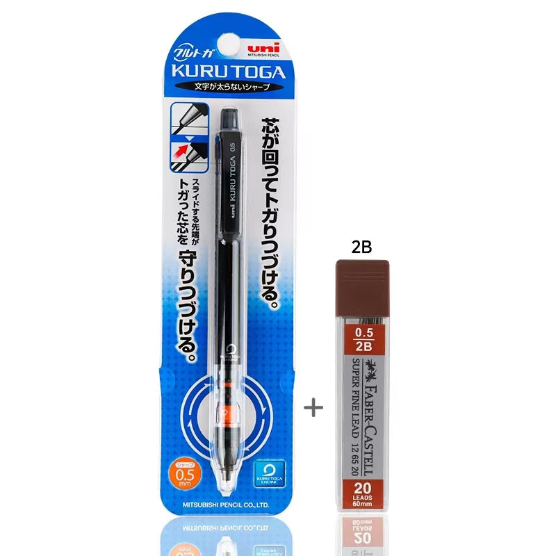 UNI Kuru Toga Mechanical Pencil M5-452 Drawing Pencil 0.5mm Low Center of Gravity Automatic Rotation School Supplies Stationery