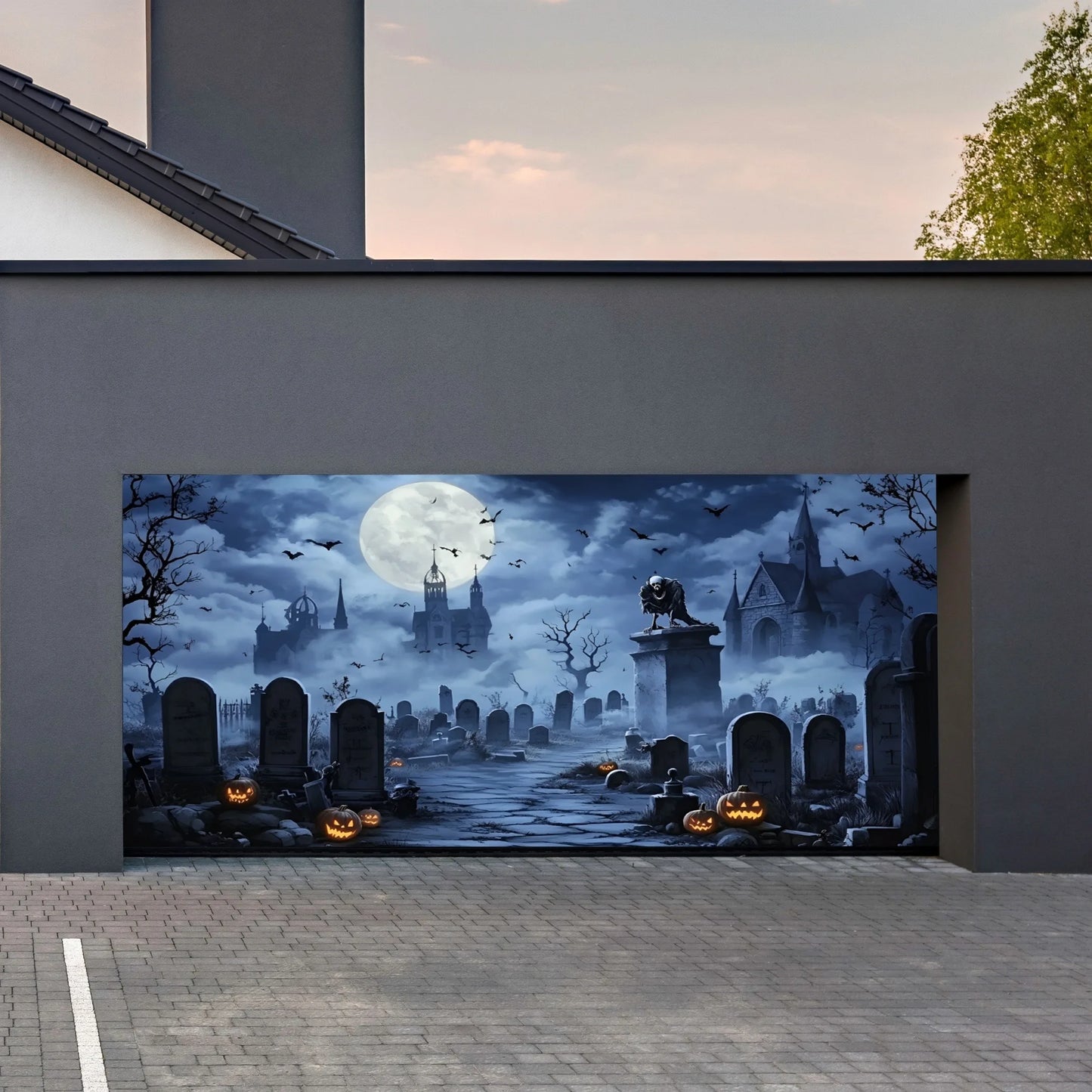 Spooky Halloween Graveyard Background: Transform Your Space with a Chilling Scene! Tapestries,holiday party decoration