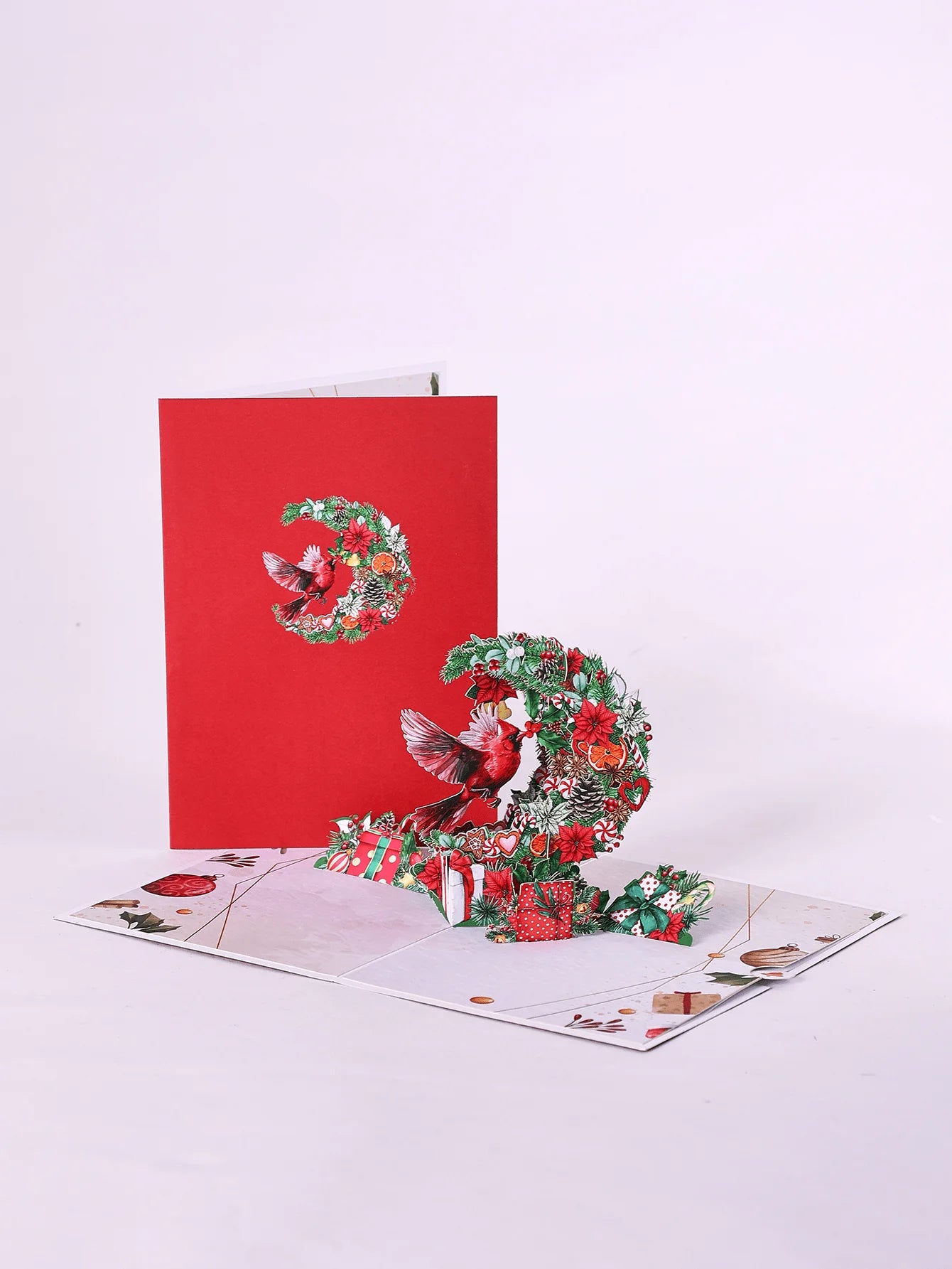 1pc Christmas Greeting Pop-up Card, Christmas Party Supplies, Christmas Gift, Christmas Pop-up Card