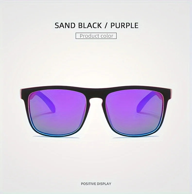 3Pcs Fantasy Gradient Mutipcolor Square Polarized Sunglasses AntiGlare UV400 Glasses Summer Party Driving Fishing Christmas Gift