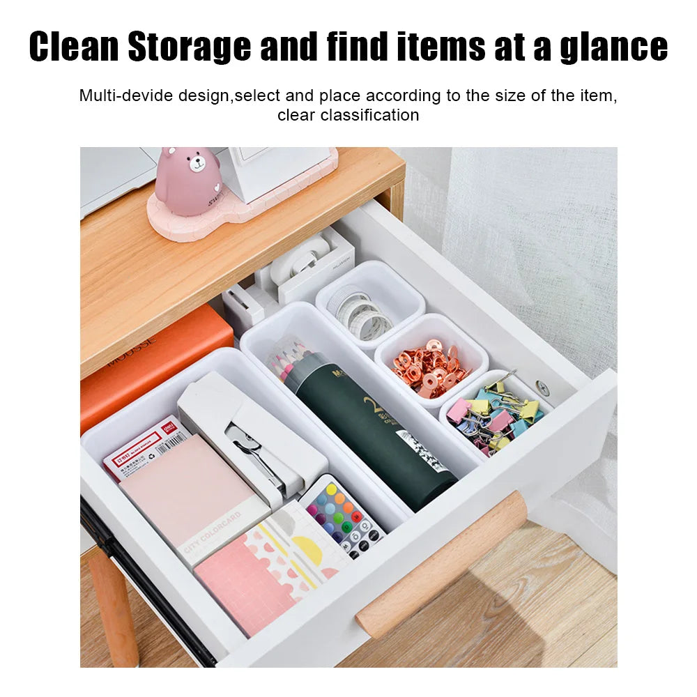 Storage Drawer Storage Box 8pc/set Make Up Organizer Box Kitchen Bathroom Storage Trays Closet  Cover Sundries Jewellery Holder