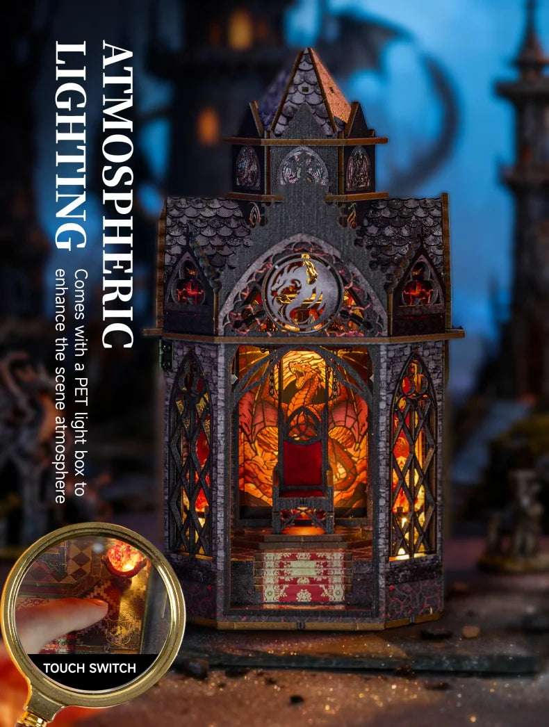 DIY Book Nook Kit Wooden Doll House 3D Puzzle Assembly Toy Home Bookend  Bookshelf Insert With Furniture Toys For Christmas Gift