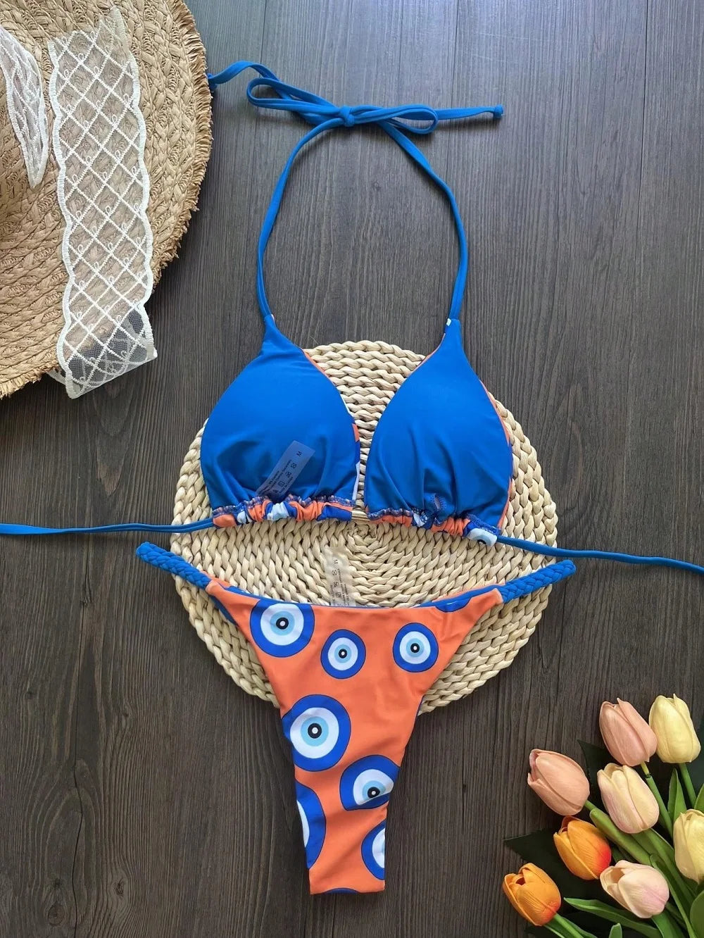 RUOTONSEPT 2025 New Sexy Women's Swimsuit Print Bandage Bikinis Set Two-piece Triangle Swimwear Bathing Suit Brazilian Biquinis