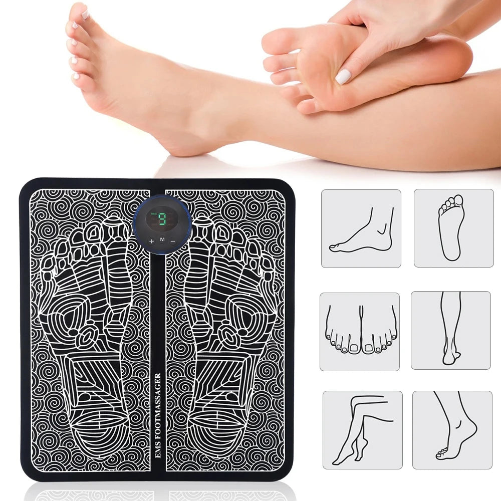 Foot Massager EMS Rechargeable Massage Mat Foot Relaxation Pads Electric Foot Massage Tool To Relieve Sore Feet Home Fitness
