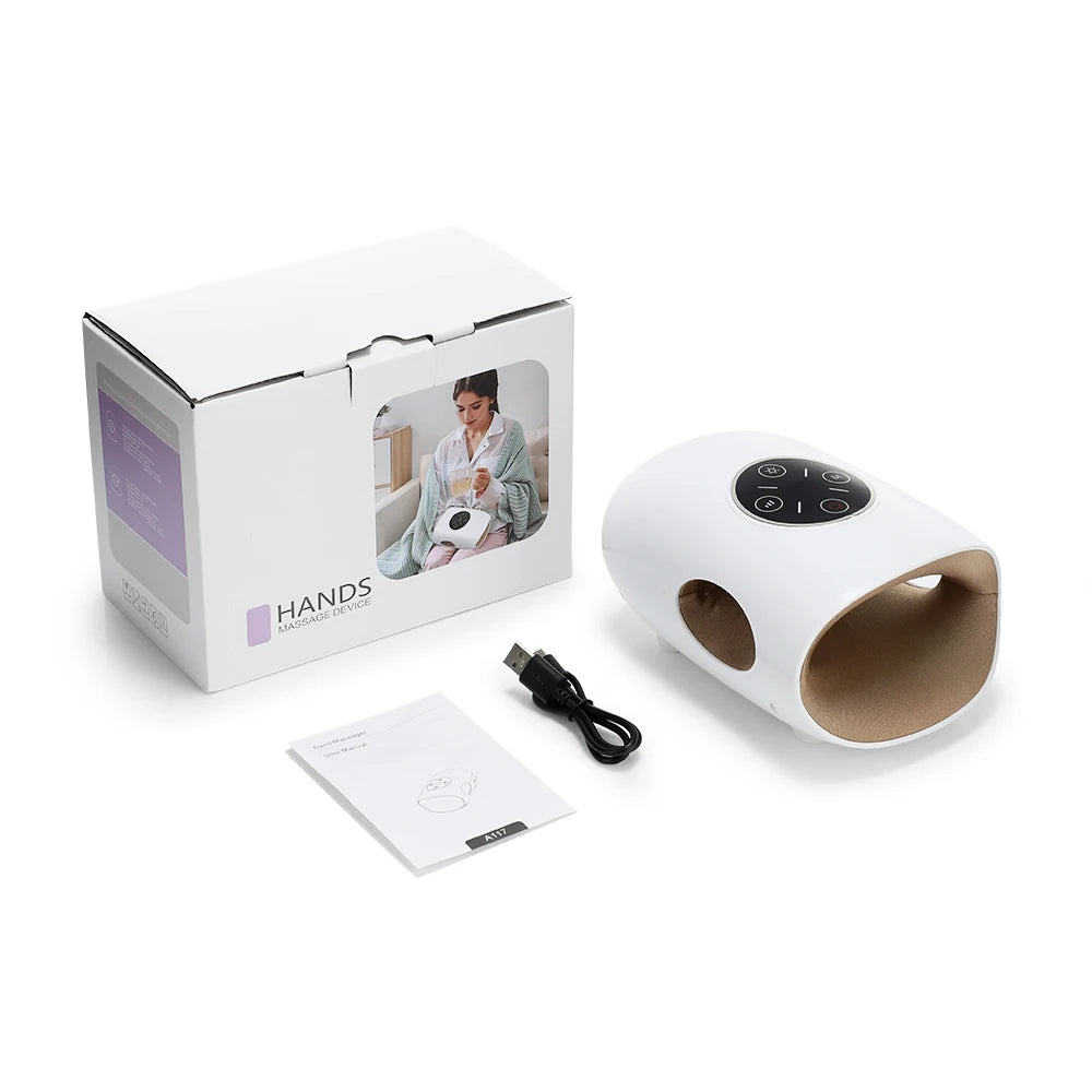 Electric Hand Massager with Air Compression Heat Cordless Palm Finger Massage Machine for Arthritis Finger Numbness Pain Relieve