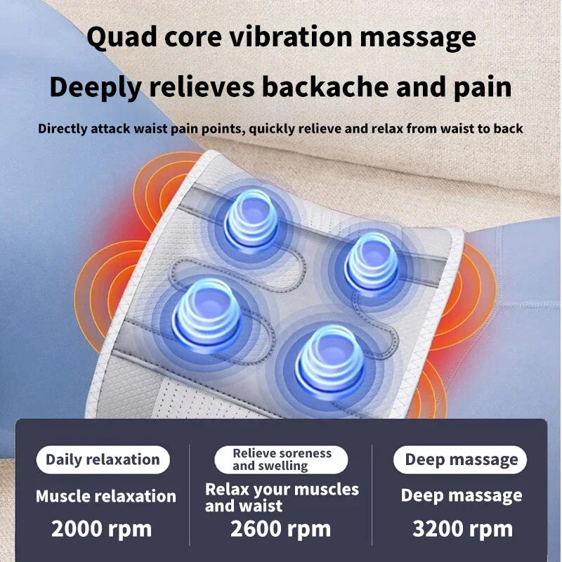 Electric Heating Waist Hot Compress Massager Vibration Lumbar Brace Belt Waist Back Massage Pain Relief Care Blood Circulation