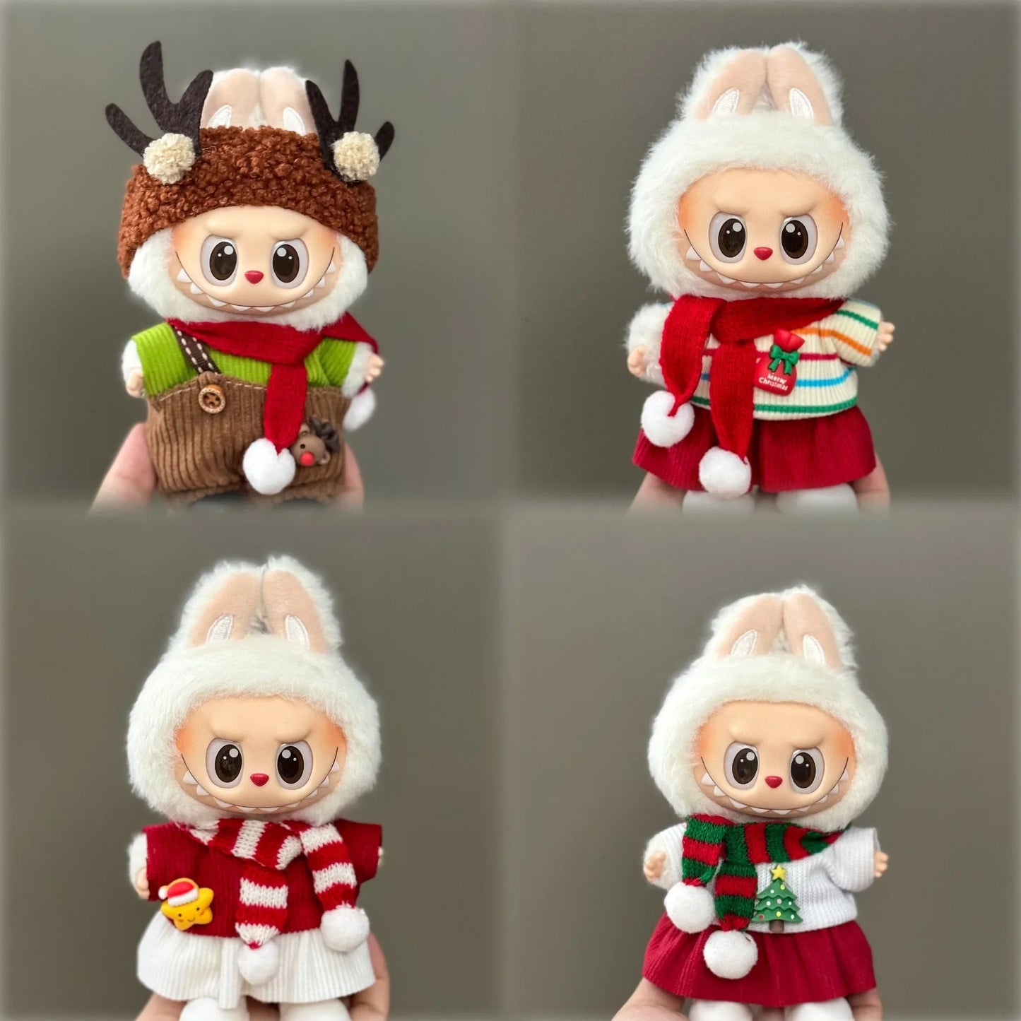 For Labubu Clothing: Festive Red Christmas Attire for V1/V2/V3 Dolls - Labubu Ropa Deer Costume Christmas Gift