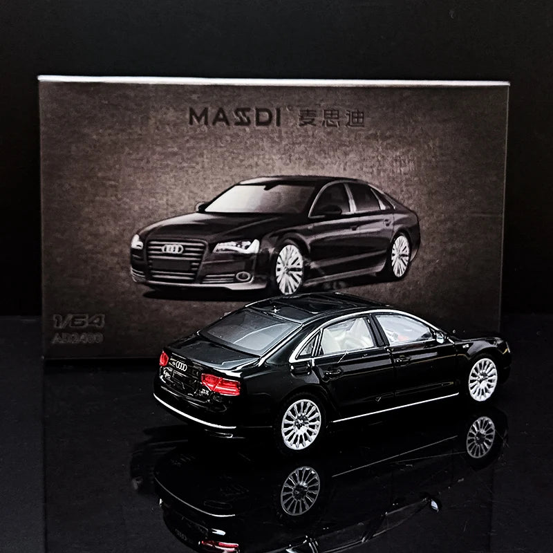 Maisdi 1/64 Scale Audi A8L D4 Generation Sedan Simulation Alloy Car Model Collectible Ornament Ideal Christmas Gift Toy Vehicle