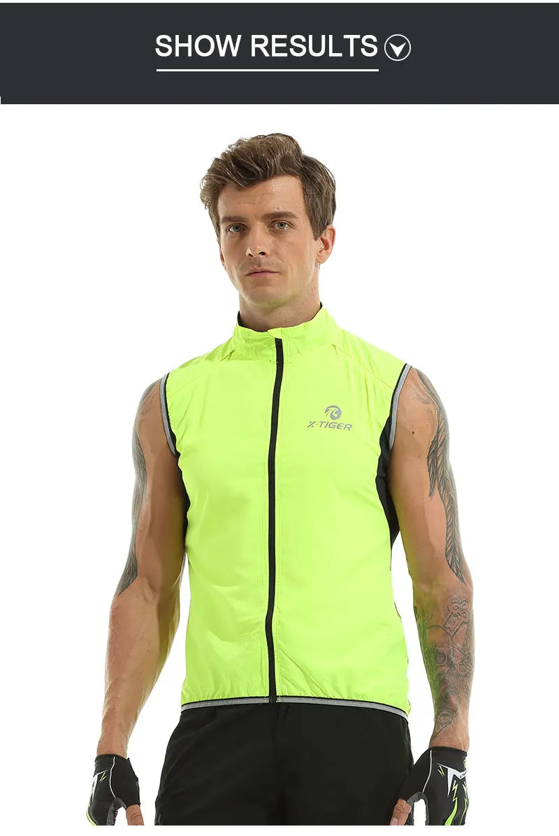 X-TIGER Cycling Vest Sleeveless Bicycle Reflective Windproof Uitra-Light Sun Protection Mountaineering Jacket Cycling Sportswear
